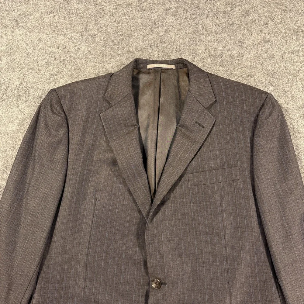 Hickey Freeman Blazer Mens 42 L Gray Pinstripe Tasmanian Super 150‎ Loro Piana